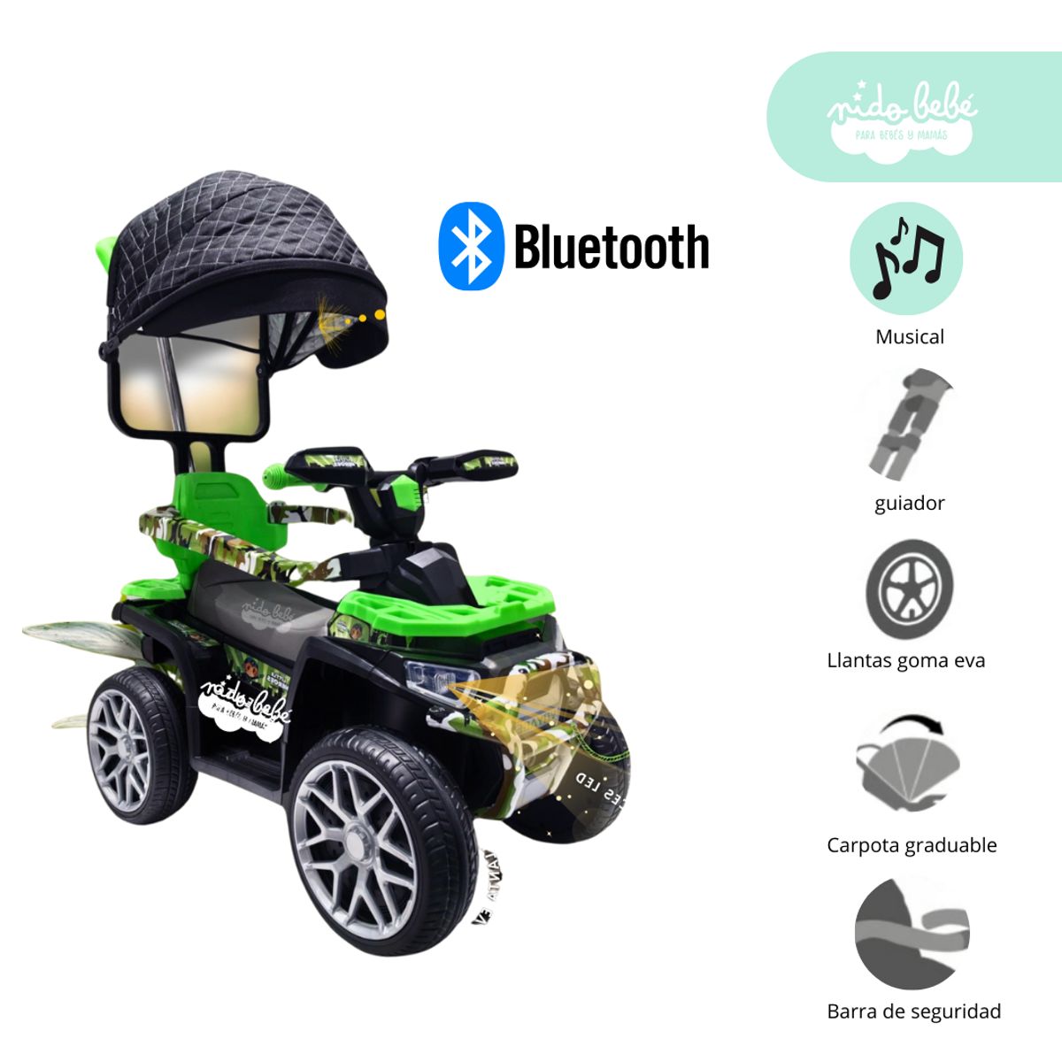 GENERICO - Carrito BUGGY de niño Modelo TERRADO GREEN