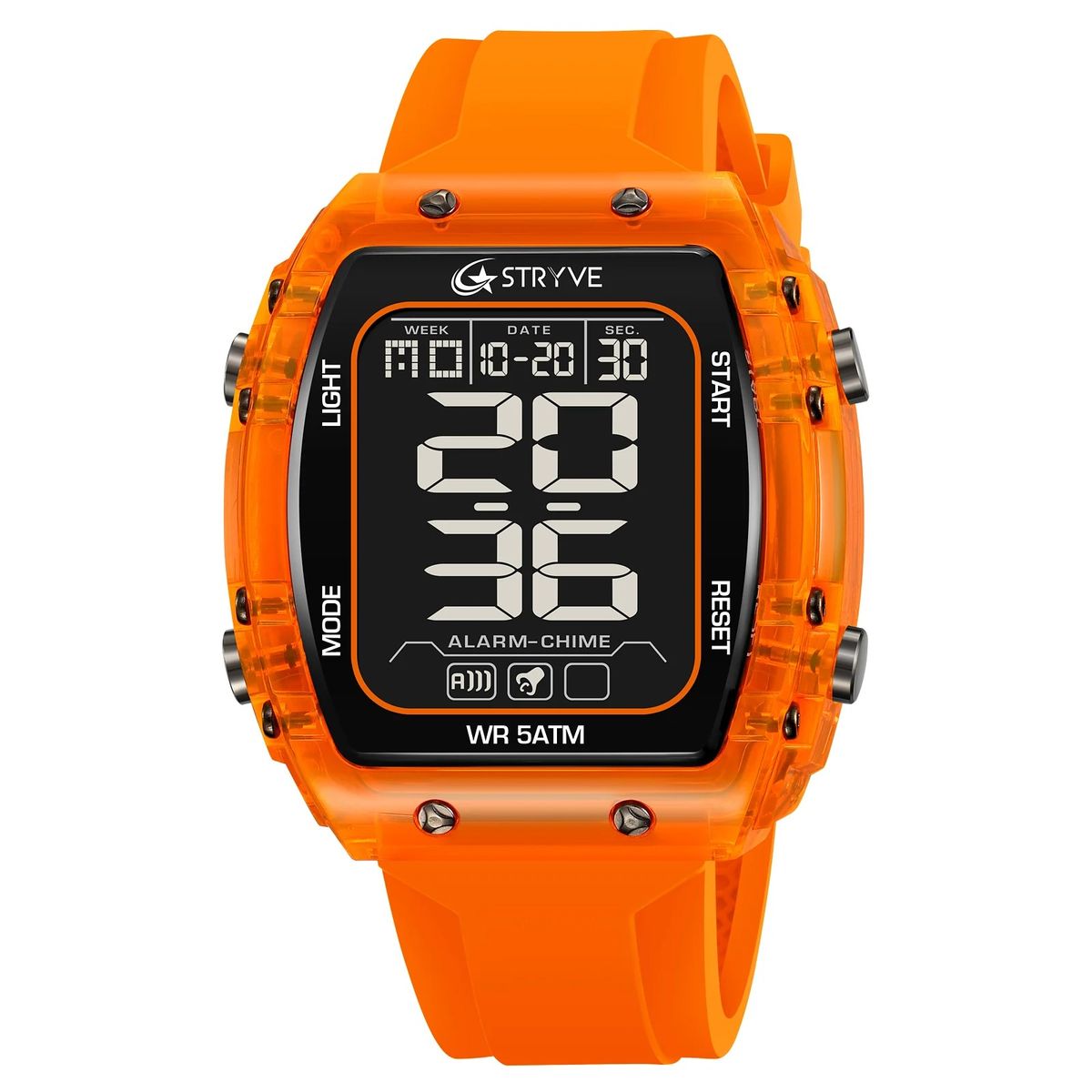OEM - Reloj Hombre Deportivo STRYVE 8031 Digital Naranja