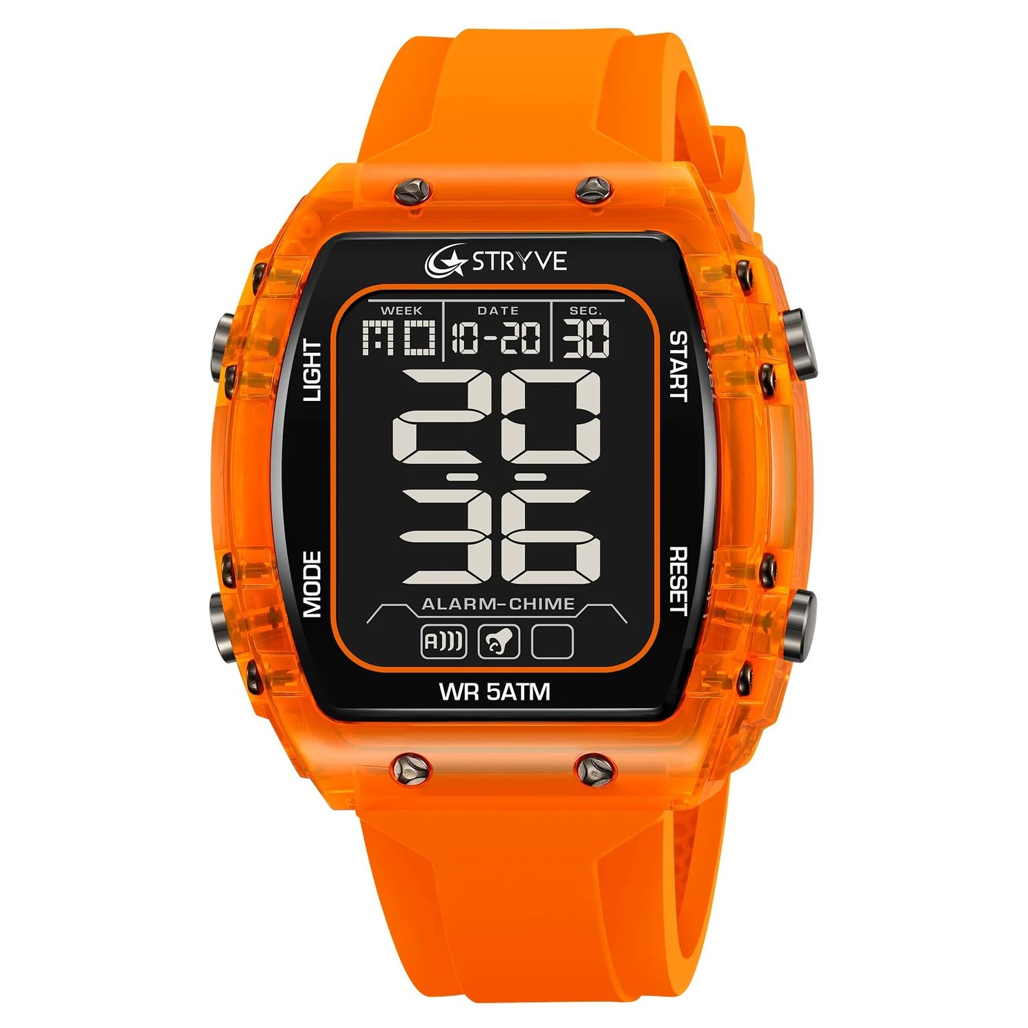 Reloj Hombre Deportivo STRYVE 8031 Digital Naranja OEM