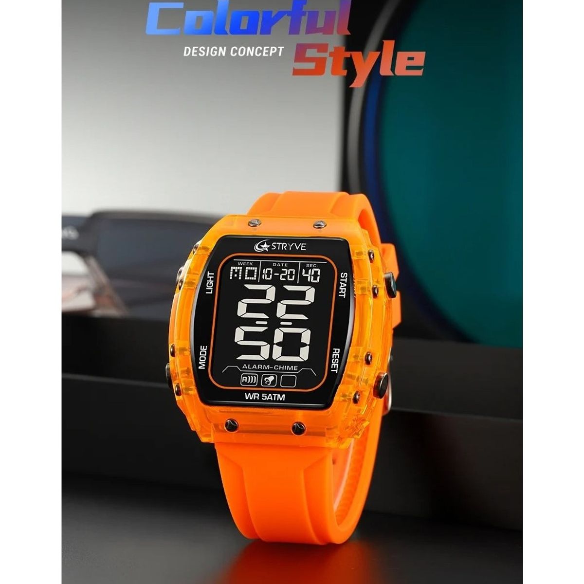 OEM - Reloj Hombre Deportivo STRYVE 8031 Digital Naranja