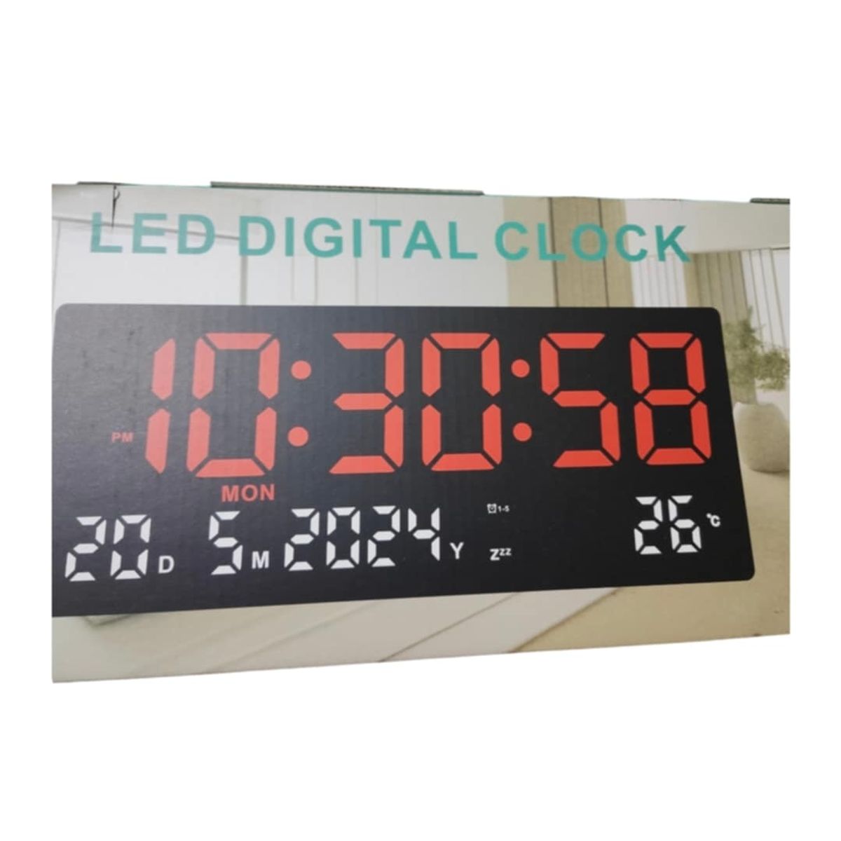 GENERICO - Reloj Digital de Pared con Calendario Alarma Temperatura