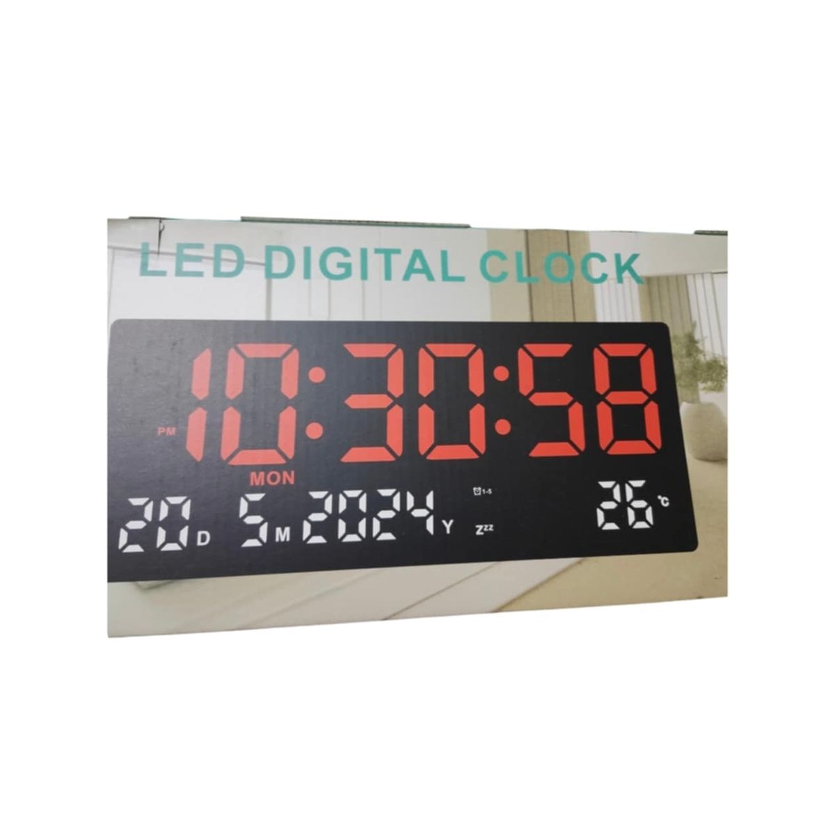 GENERICO - Reloj Digital de Pared con Calendario Alarma Temperatura