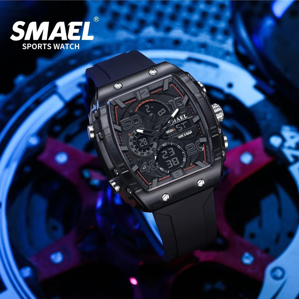 SMAEL - Reloj Hombre SMAEL 8109 Análogo-Digital Negro
