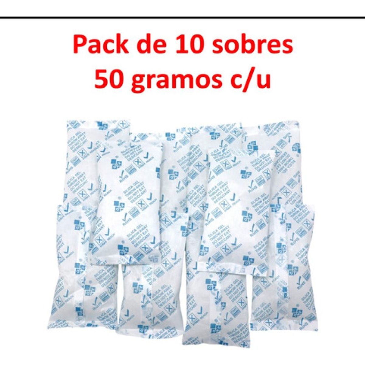 GENERICO - Silica Gel Sobre 50g X 10 Sobres Original Sellada