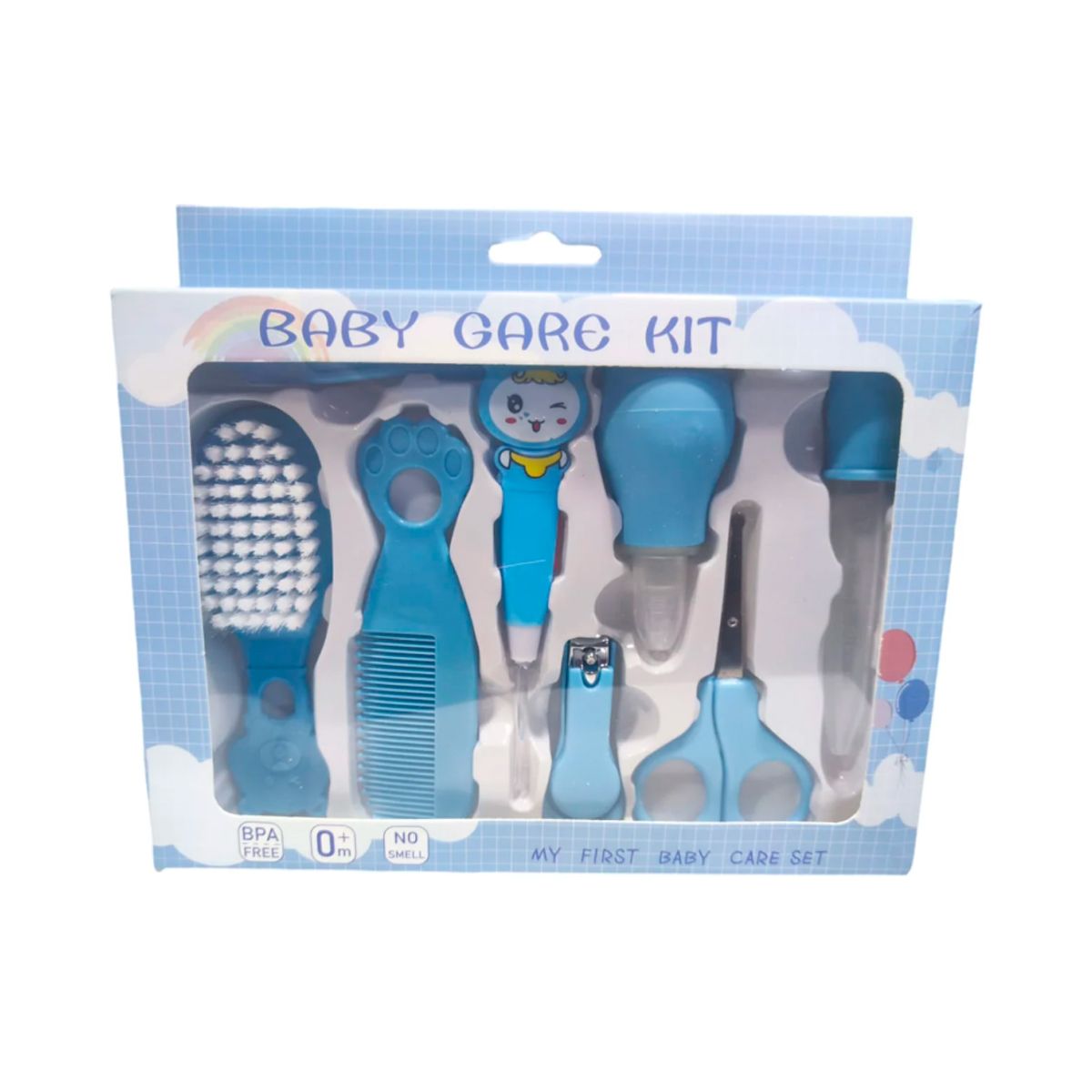 GENERICO - Kit de cuidado del cabello y uñas bebe celeste