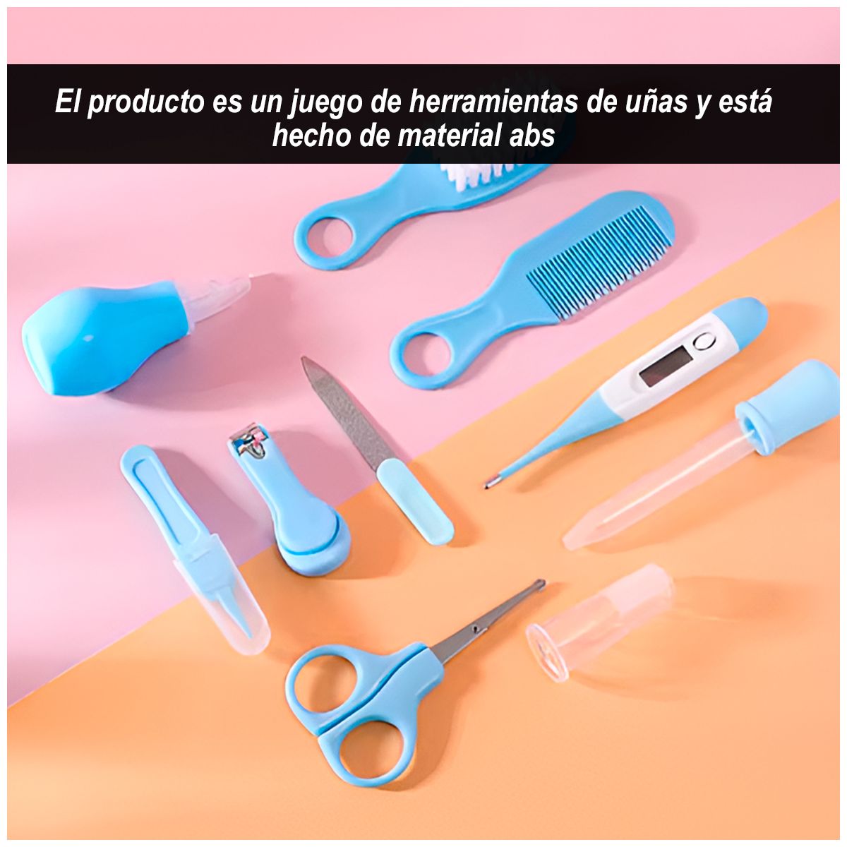 GENERICO - Kit de cuidado del cabello y uñas bebe rosado