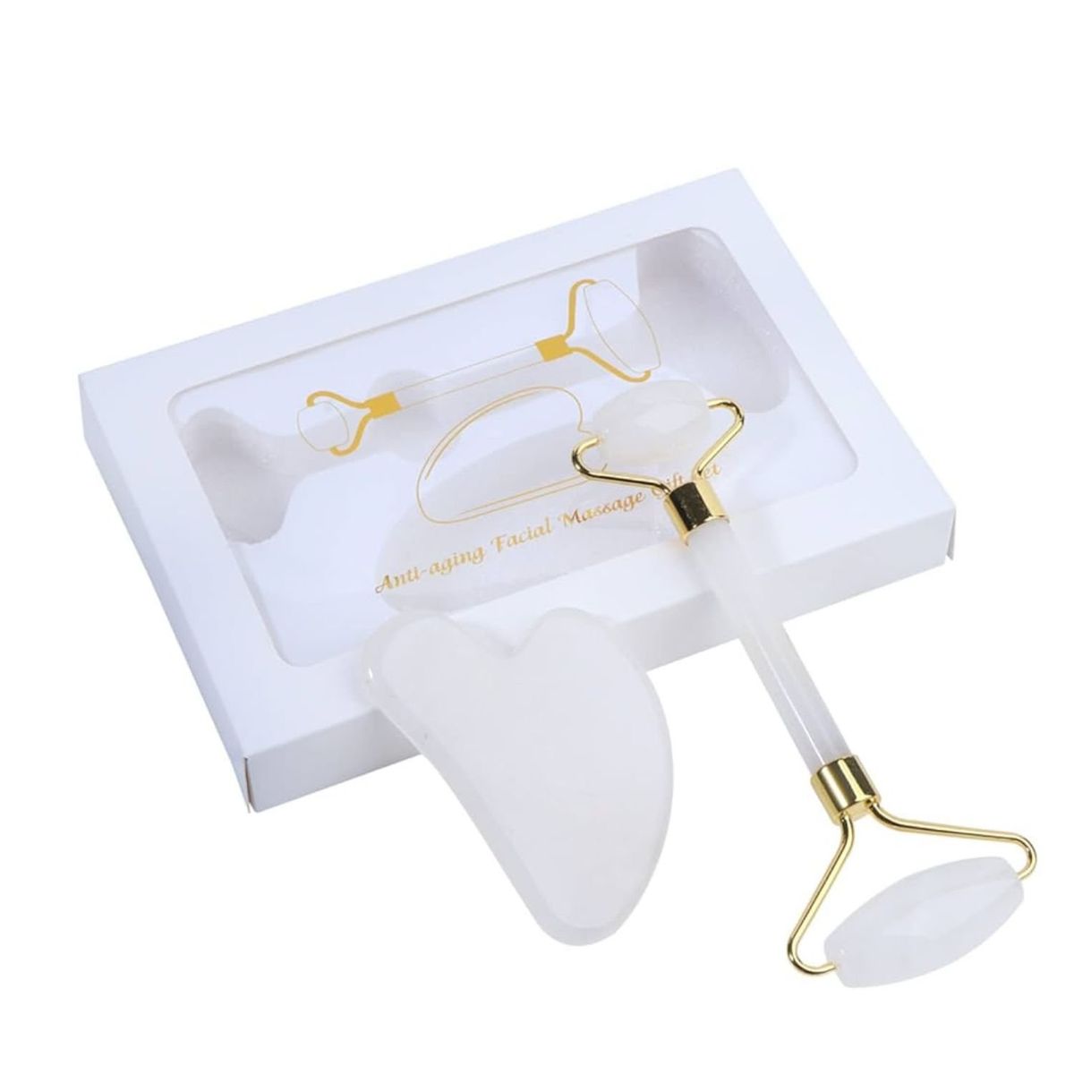 OEM - Masajeador Rodillo  Facial y Gua Sha - Blanco