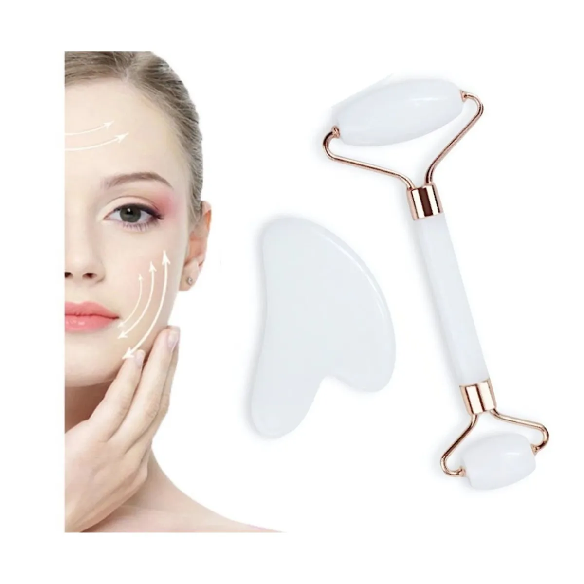 OEM - Rodillo De Masaje Facial y Gua sha