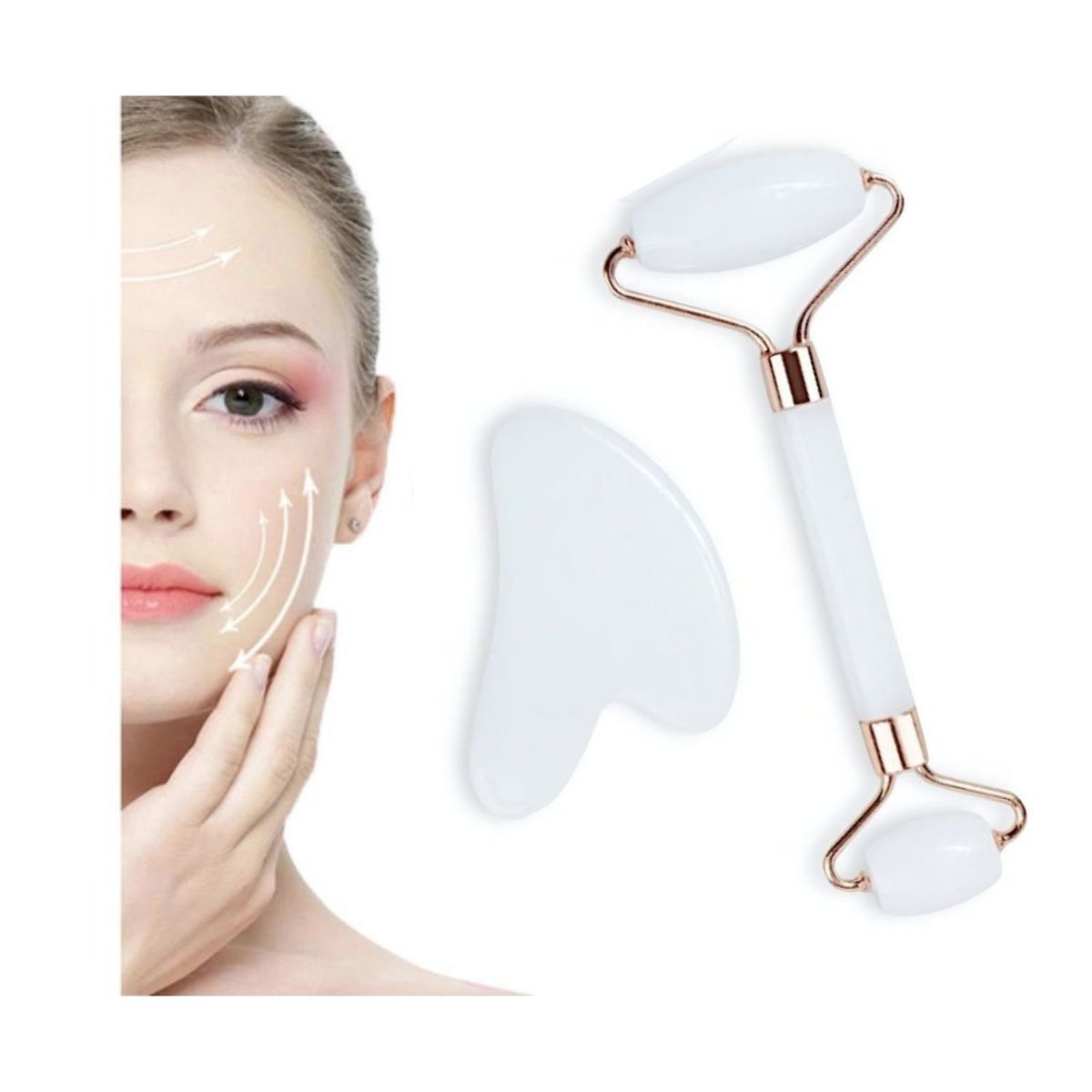 OEM - Rodillo De Masaje Facial y Gua sha