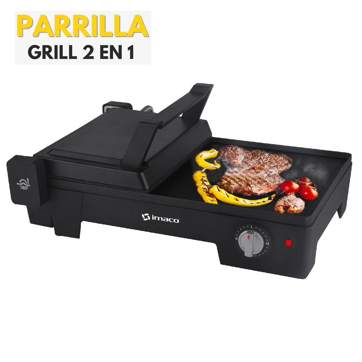 IMACO - Parrilla Extendible 2 en 1 Imaco IG1016E Negro