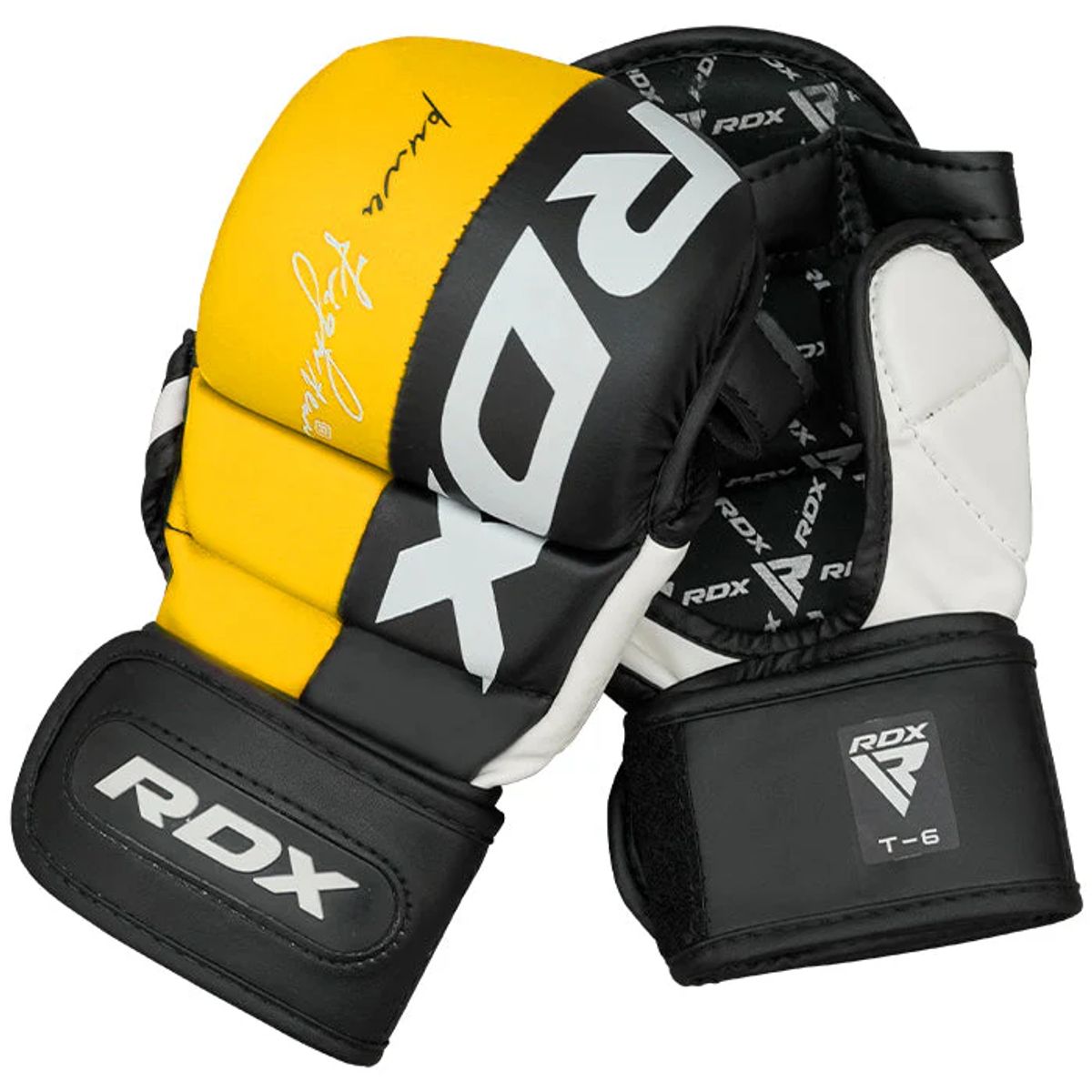 RDX - Guantes de Combate para MMA y Grappling T6 Plus Amarillo - S
