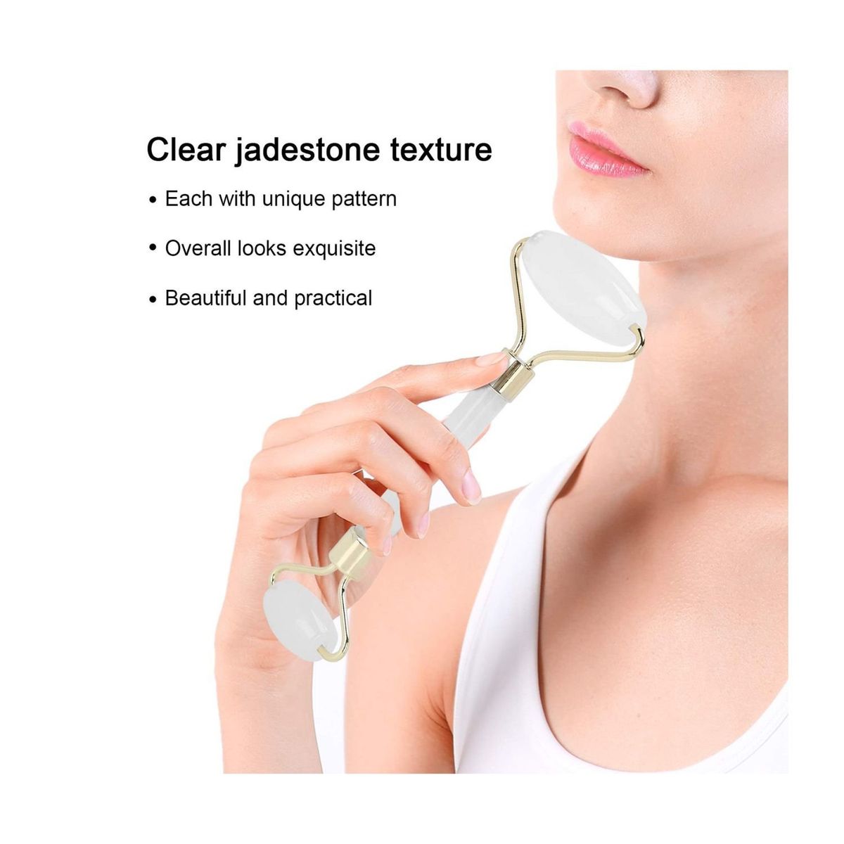 OEM - Rodillo De Masaje Facial y Gua sha - Blanco