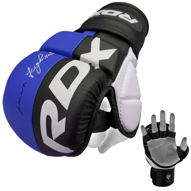 RDX - Guantes de Combate para MMA y Grappling T6 Plus Azul - L