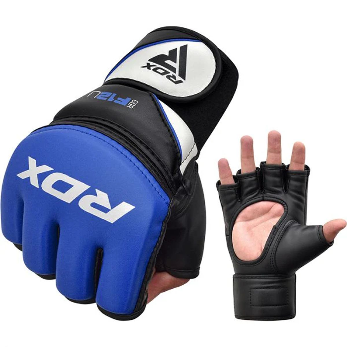 RDX - Guantes de MMA y Grappling F12 Azul - M