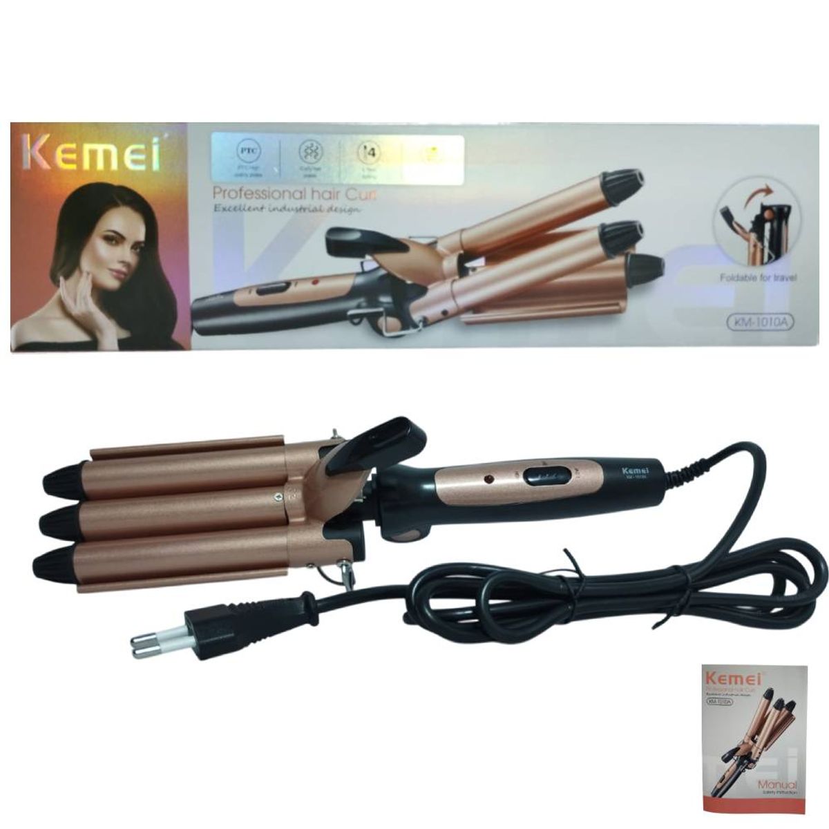 KEMEI - Rizador Ondulador de sirena KEMEI