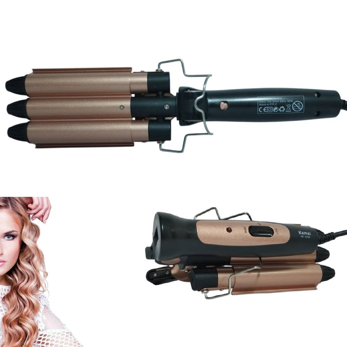 KEMEI - Rizador Ondulador de sirena KEMEI