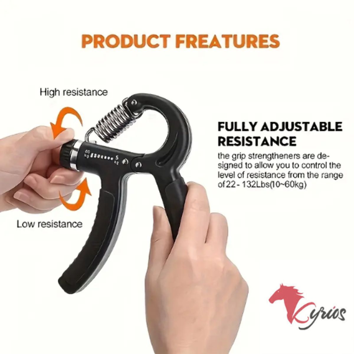 NO LOGO - Kit De Hand Grip De 5 Piezas Negro
