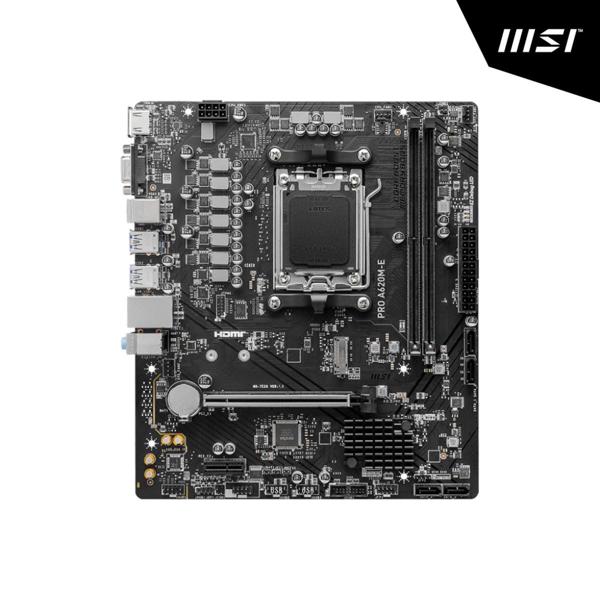 MSI - PLACA MSI A620M-E -HDV/M.2 AMD SOCKET AM5 RYZEN SERIE 7000 2DDR5 6400+