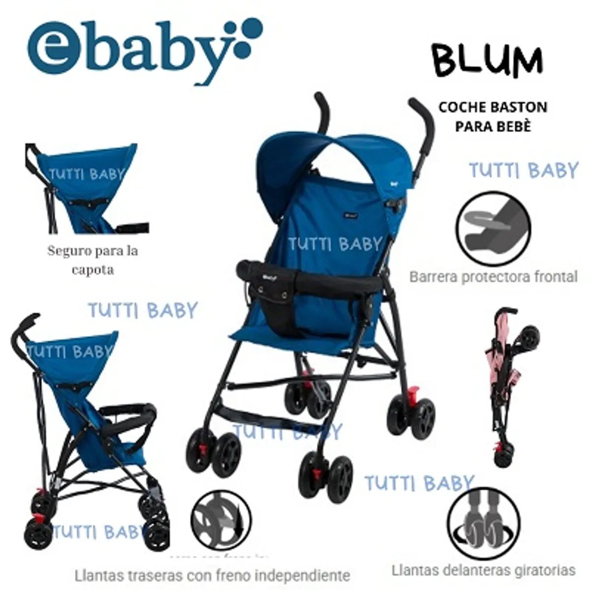 EBABY - COCHE BASTON BLUM  - AZUL