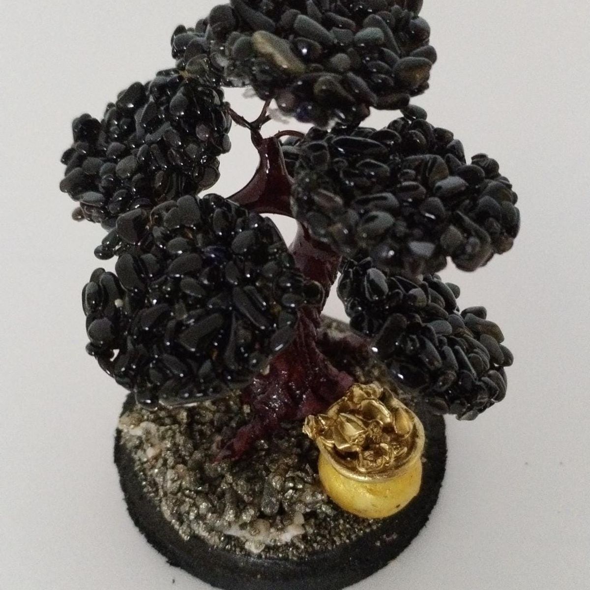 GENERICO - ARBOLITO  DE LA FELICIDAD BONSAI MEDIANO CON PIEDRAS DE ONIX