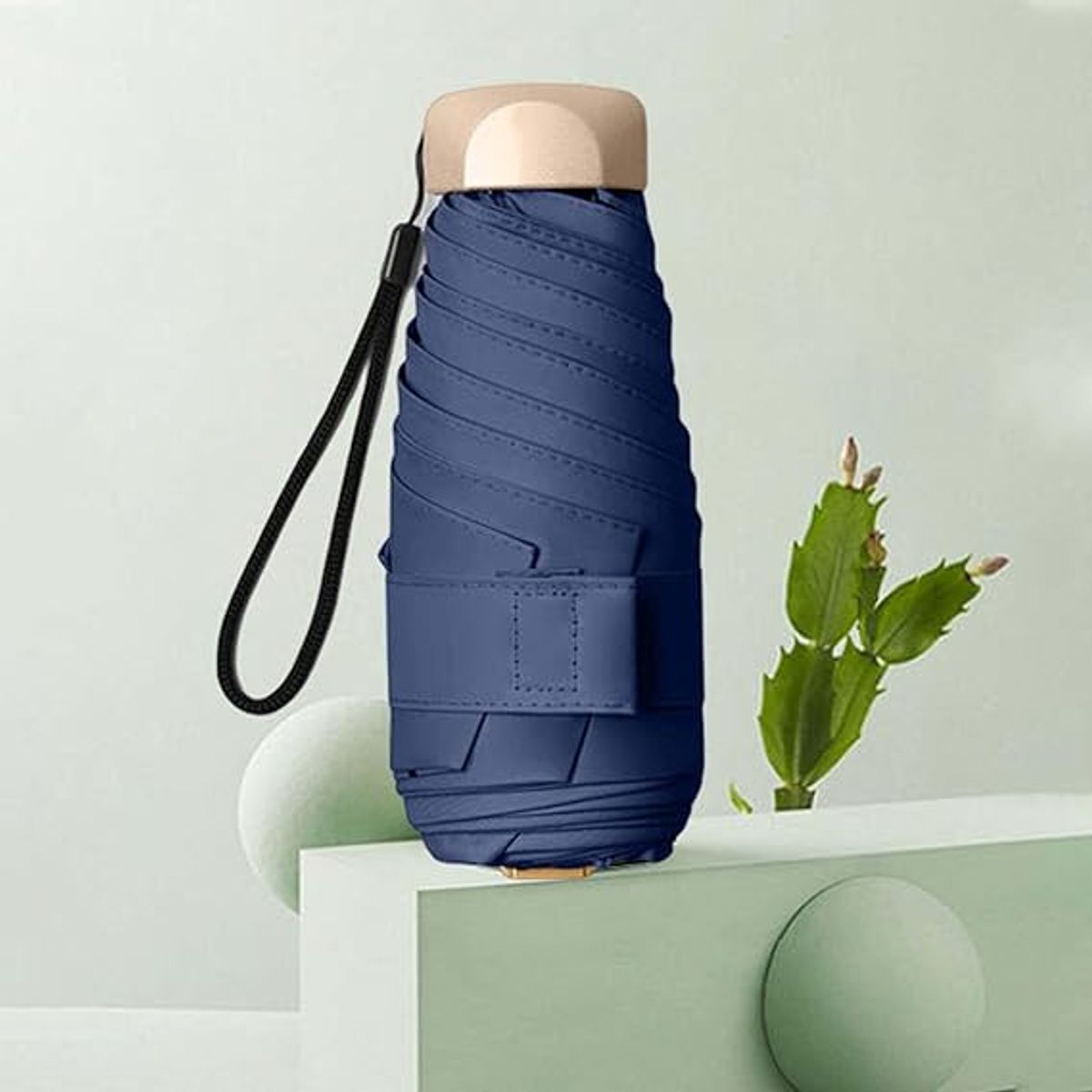 GENERICO - Mini sombrilla de bolsillo protección UV Azul