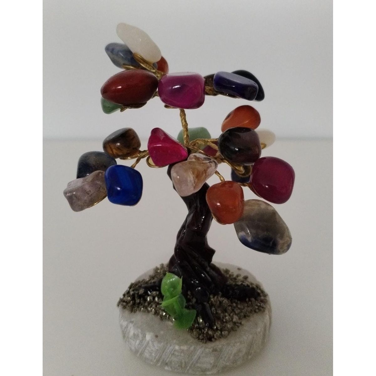 GENERICO - ARBOLITO  PIEDRAS PRECIOSAS BONSAI MEDIANO CON CUARZO MULTICOLOR