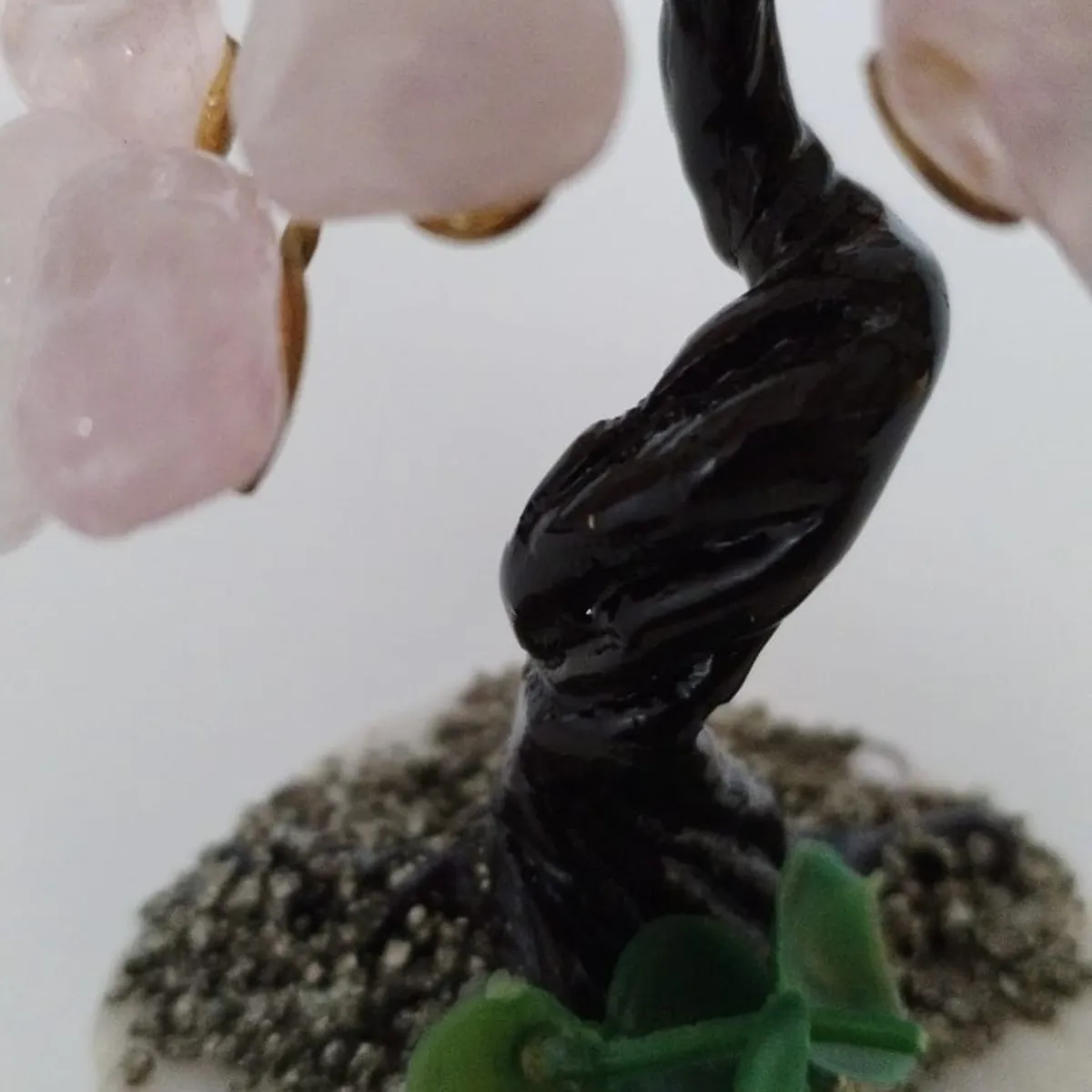 GENERICO - ARBOLITO  PIEDRAS PRECIOSAS BONSAI MEDIANO CON CUARZO ROSA