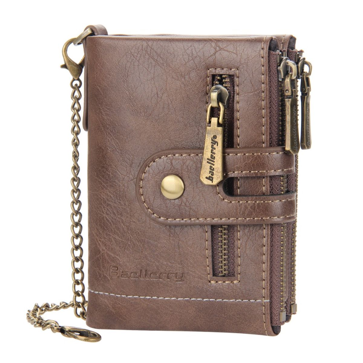 BAELLERRY - Billetera de cuero vegano D3226 con cadena removible