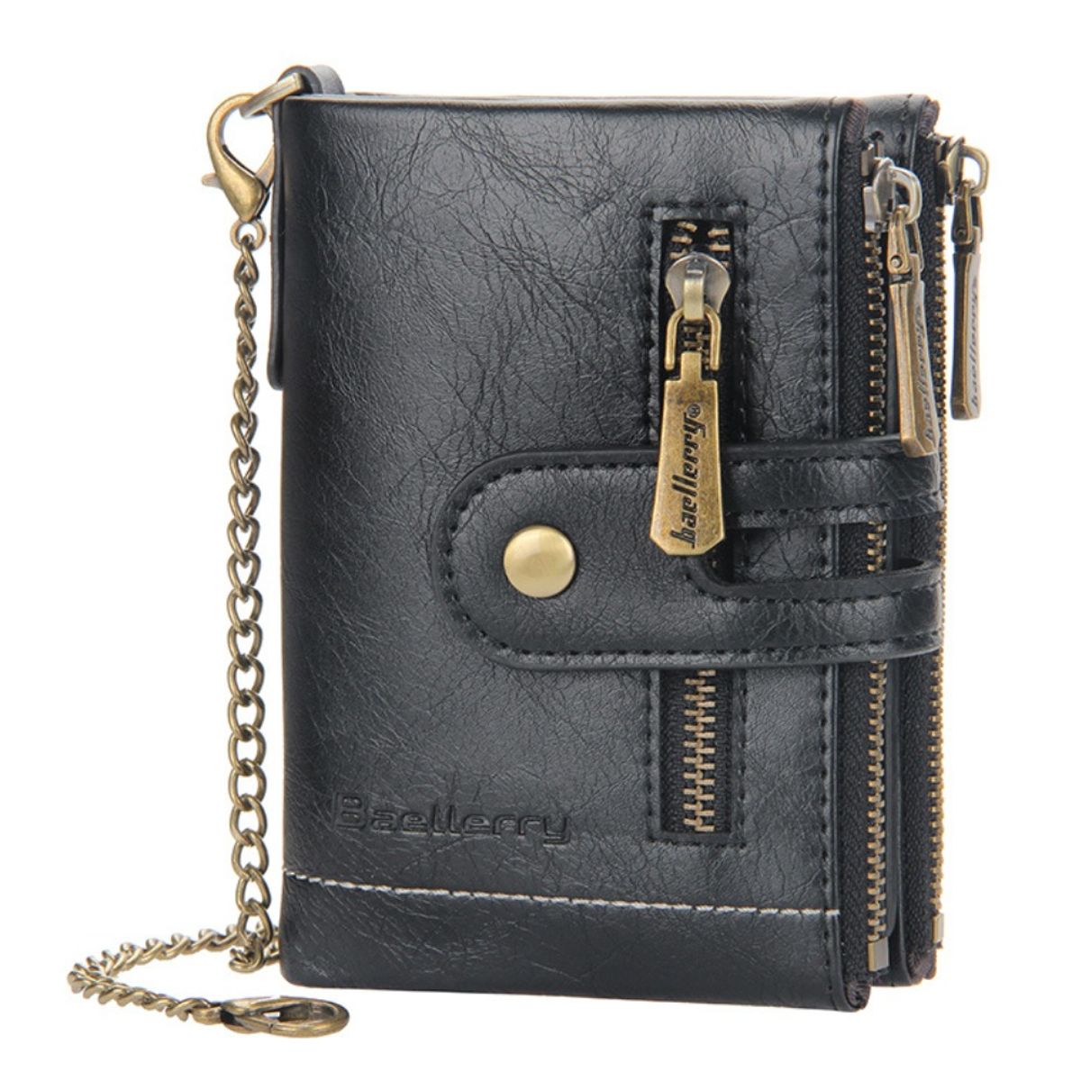 BAELLERRY - Billetera de cuero vegano D3226 con cadena removible