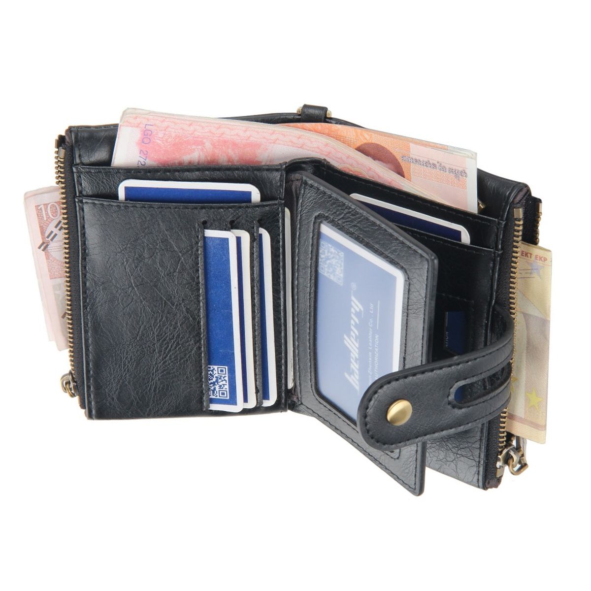 BAELLERRY - Billetera de cuero vegano D3226 con cadena removible