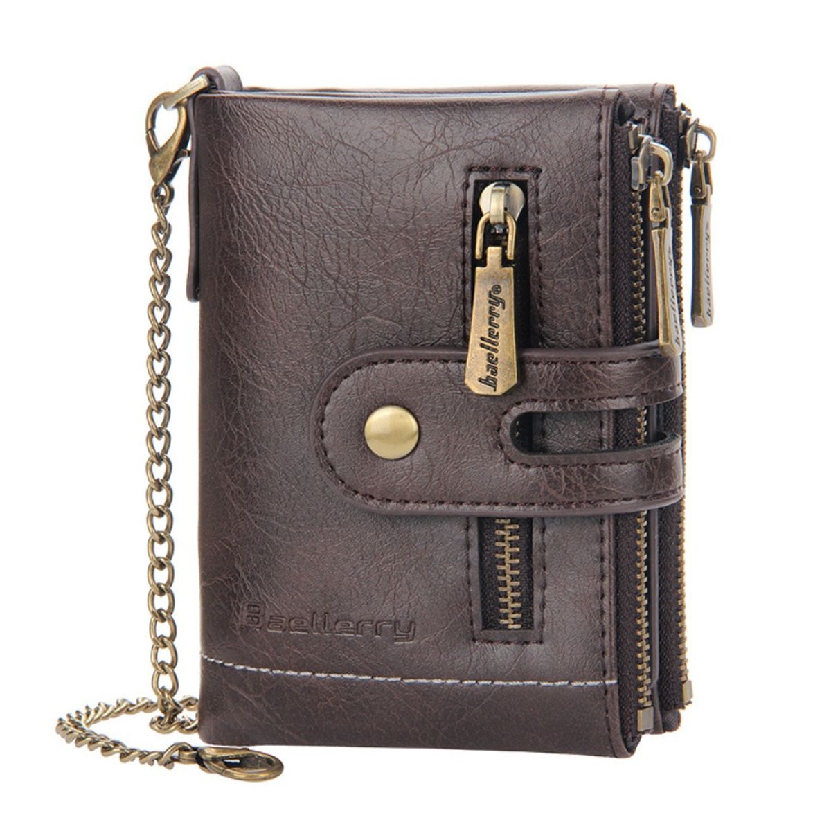 BAELLERRY - Billetera de cuero vegano D3226 con cadena removible