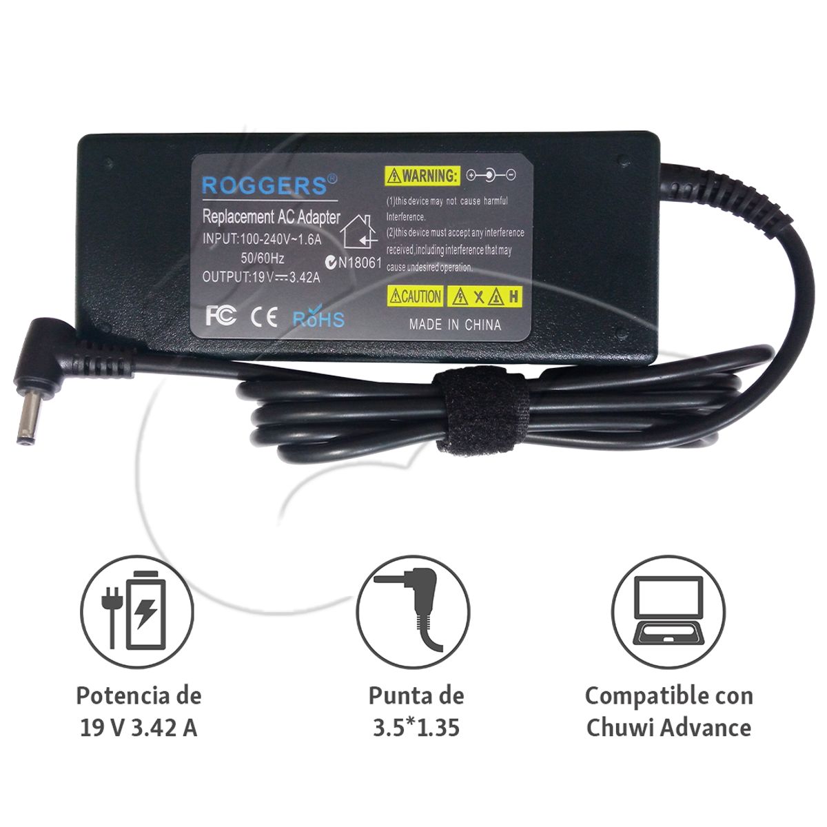 OEM - Cargador Para Laptop Chuwi Punta 35135 19v 342a 65w