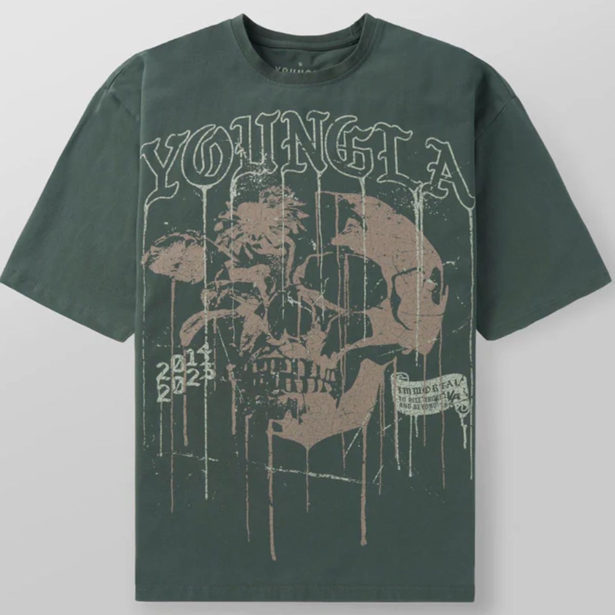 GENERICO - Polo Oversize YOUNGLA  Floral Skull Tees