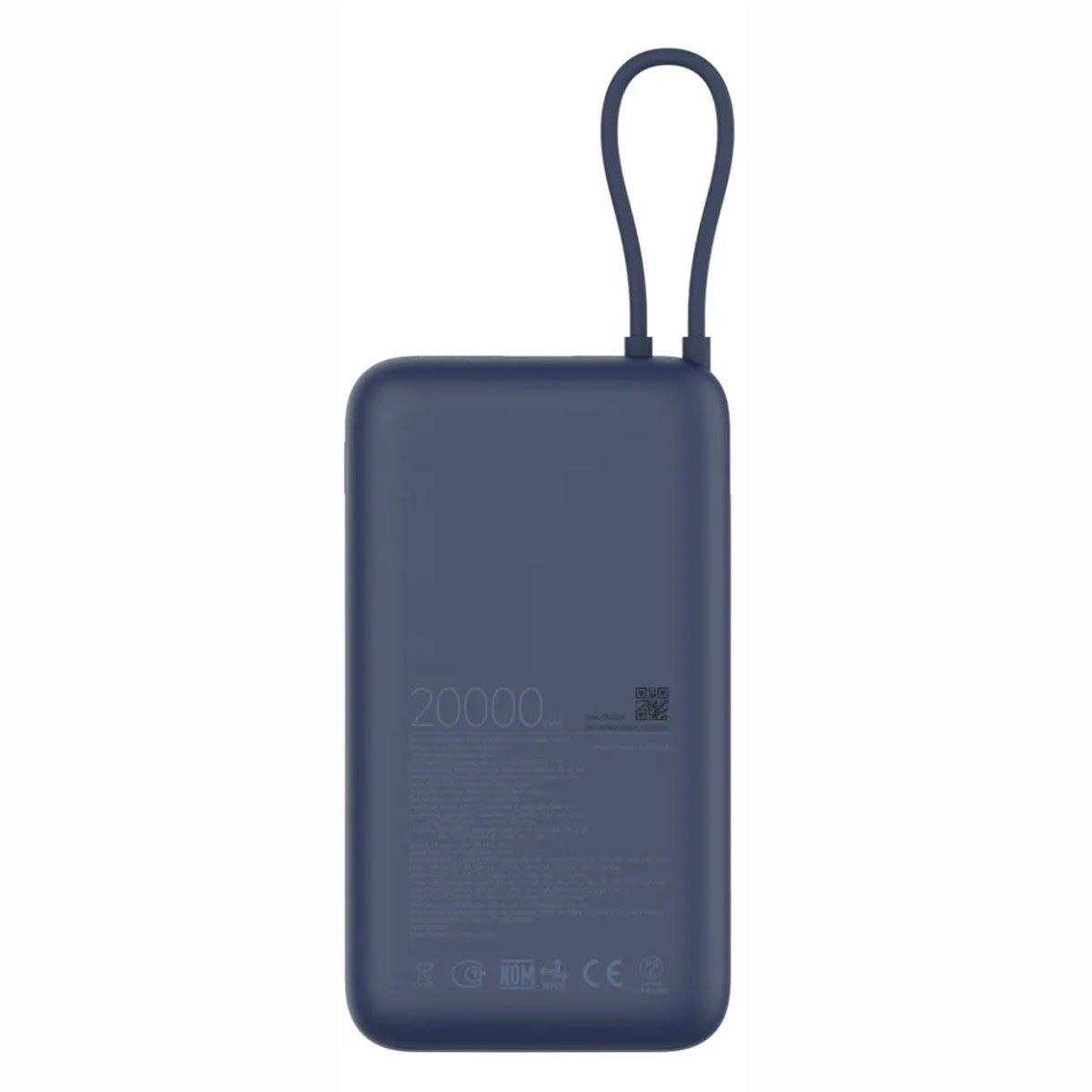XIAOMI - Power Bank Xiaomi 20000 mAh 33W Con Cable Integrado Azul