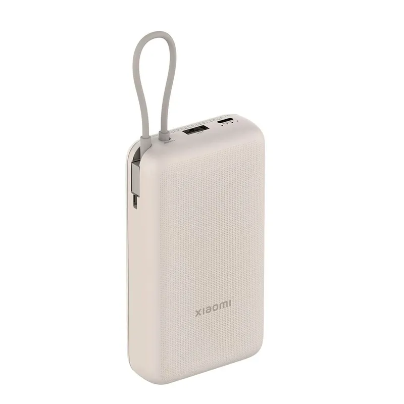 XIAOMI - Power Bank Xiaomi 20000 mAh 33W Con Cable Integrado Blanco