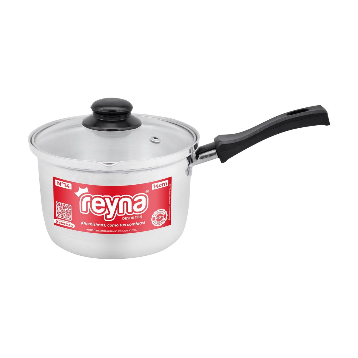 Reyna - Cacerola Reyna N° 14 con tapa de vidrio