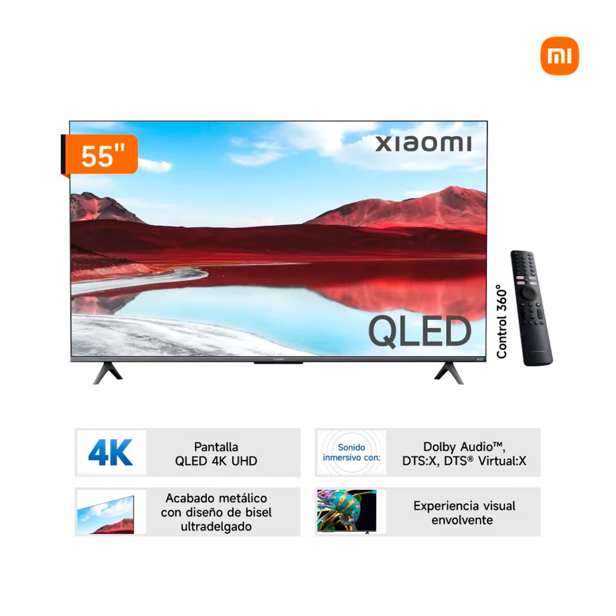 XIAOMI - Televisor Xiaomi QLED 55" UHD 4K GOOGLE TV Smart TV A PRO 2025