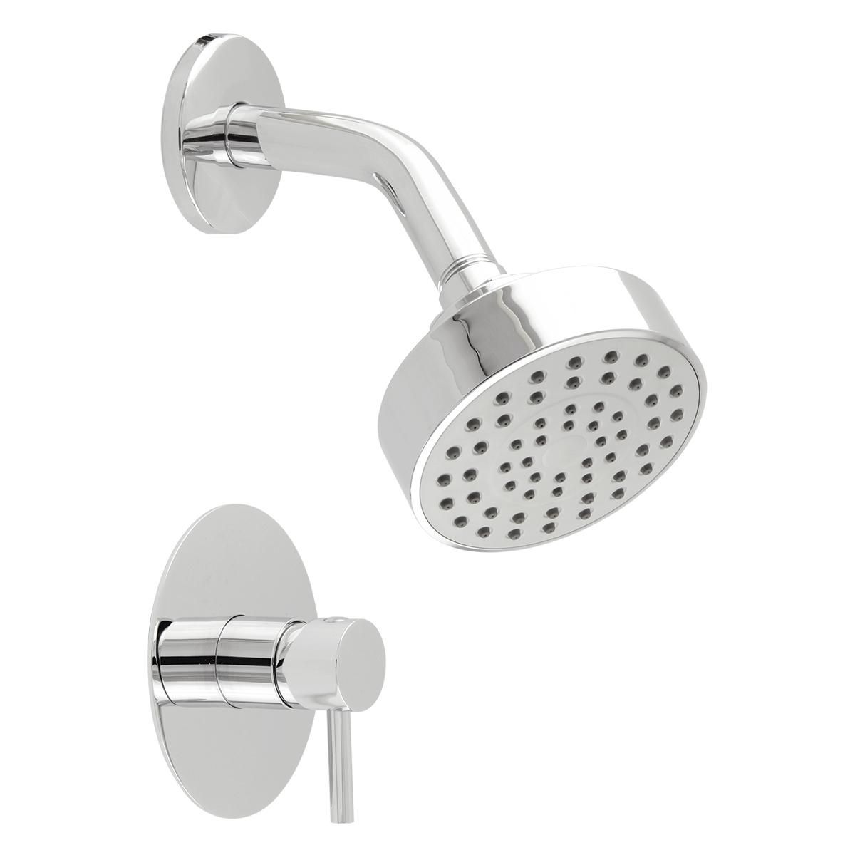 TREBOL - Mescladora para Ducha en Bronce Cromado Plateado