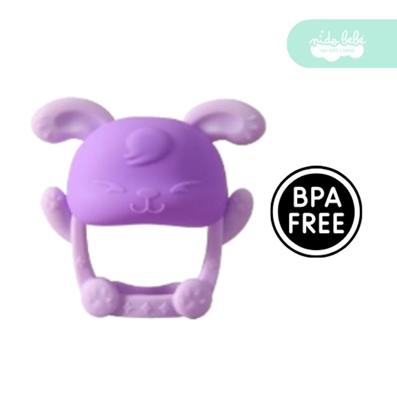 GENERICO - mordedor de silicona de bebe conejito lila