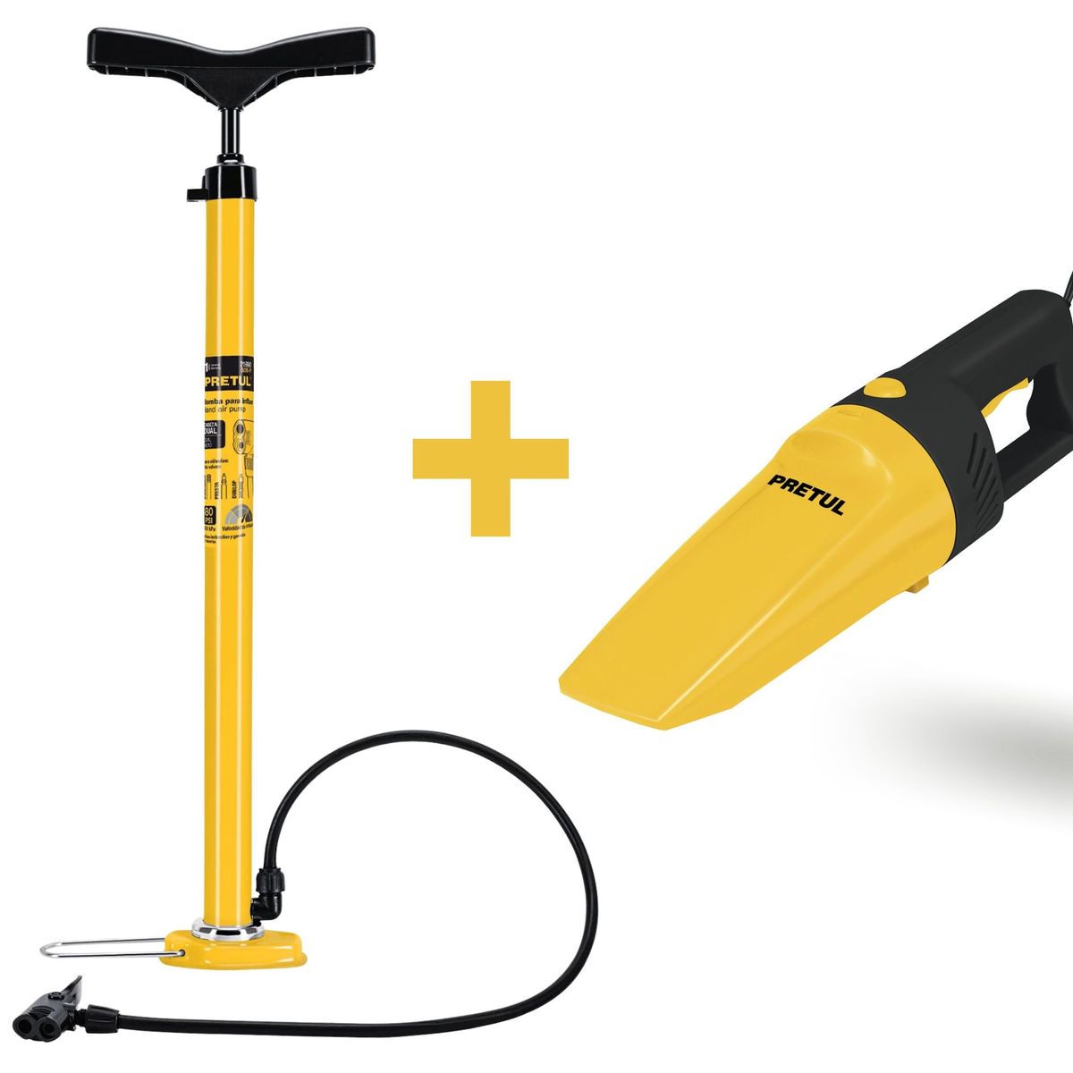 PRETUL - Inflador bicicletas piscinas pelotas Aspiradora Auto 12V
