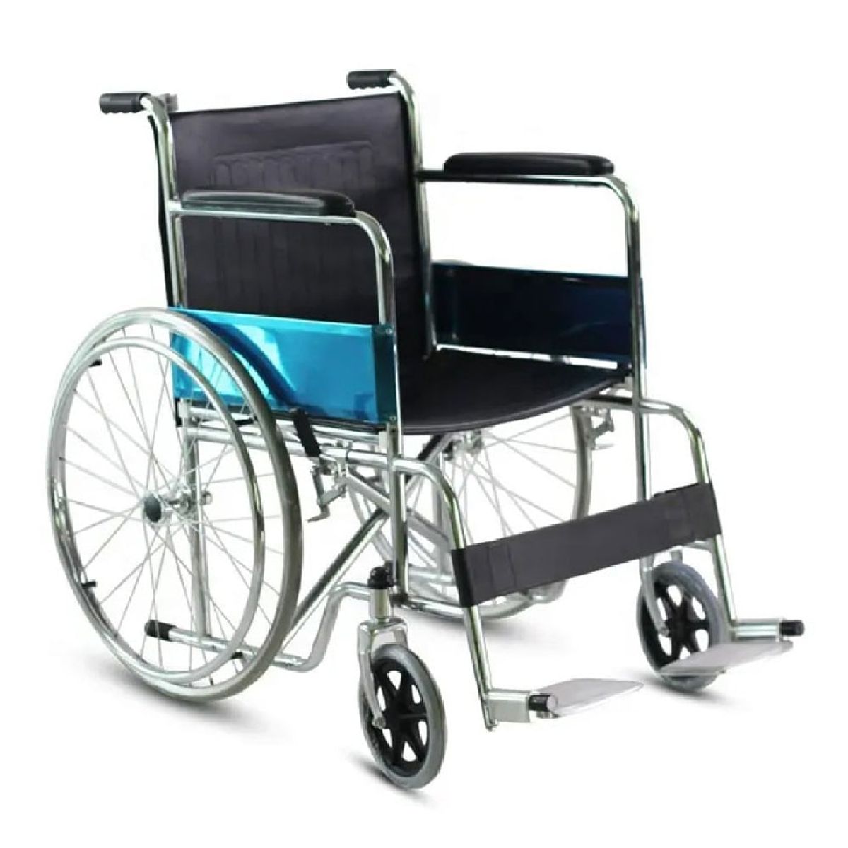 GENERICO - Silla de Ruedas Importada Aros Rayos Lona Negro