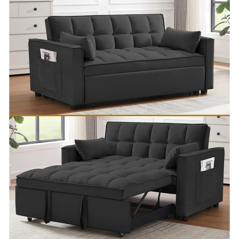 AMOBLART - SOFA CAMA MULTIFUNCIONAL COLOR NEGRO 2 PLAZAS