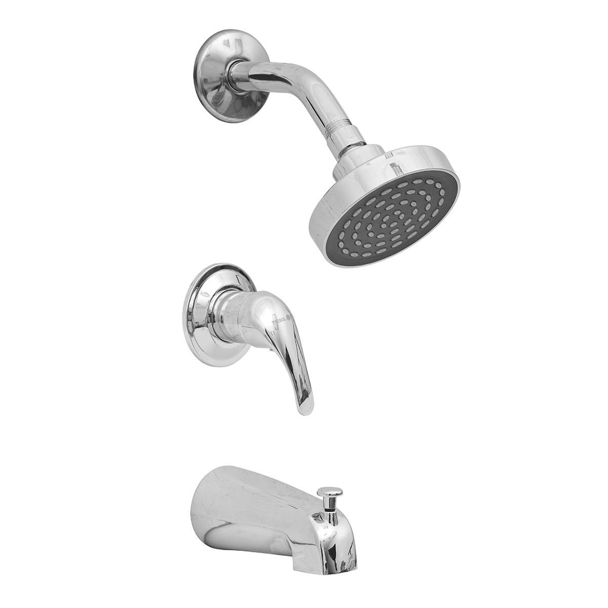 TREBOL - Mescladora para Ducha en Bronce Cromado Plateado