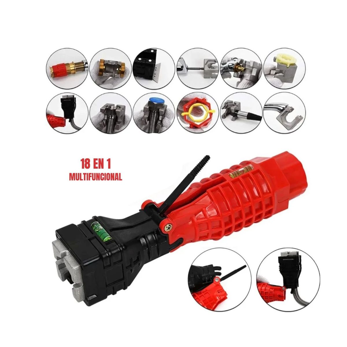 GENERICO - Llave  Multifuncional Universal Para  Gasfiteria 18 EN 1