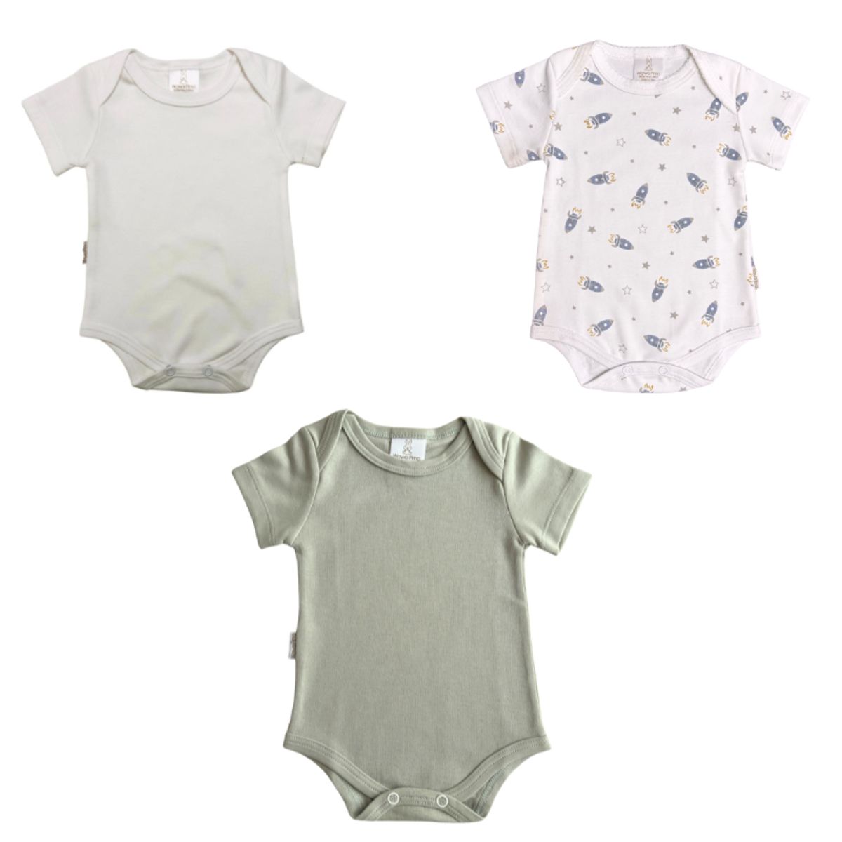 WAWA PIMA - PACK DE BODY´S 100%  ALGODÓN PIMA