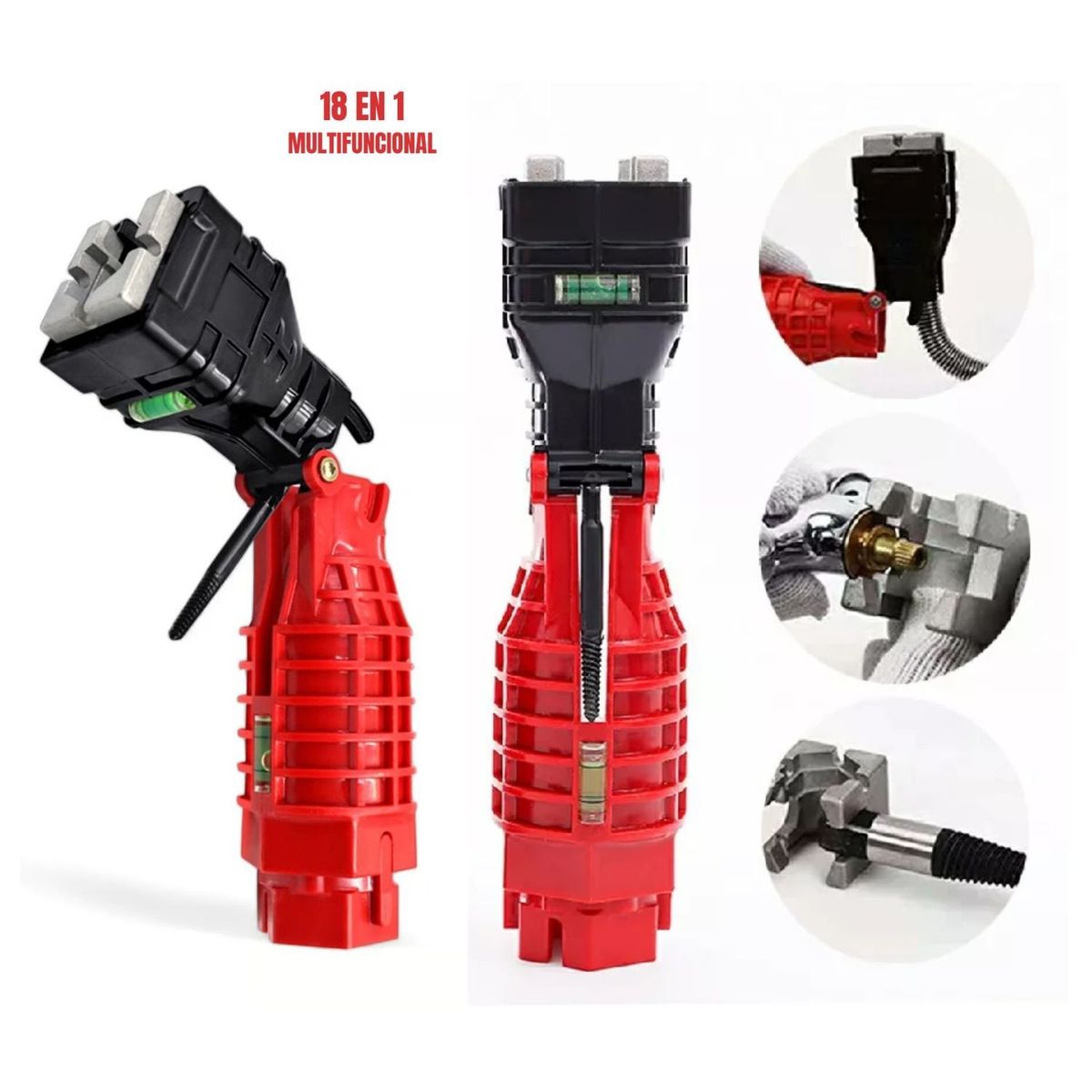 GENERICO - Llave   Para  Gasfiteria Multifuncional 18 EN 1