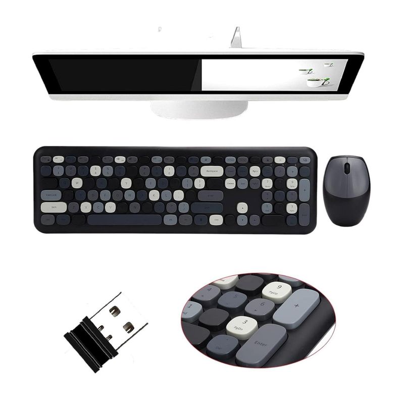 MOFI - Kit teclado y mouse inalámbrico Moffi tonos oscuros