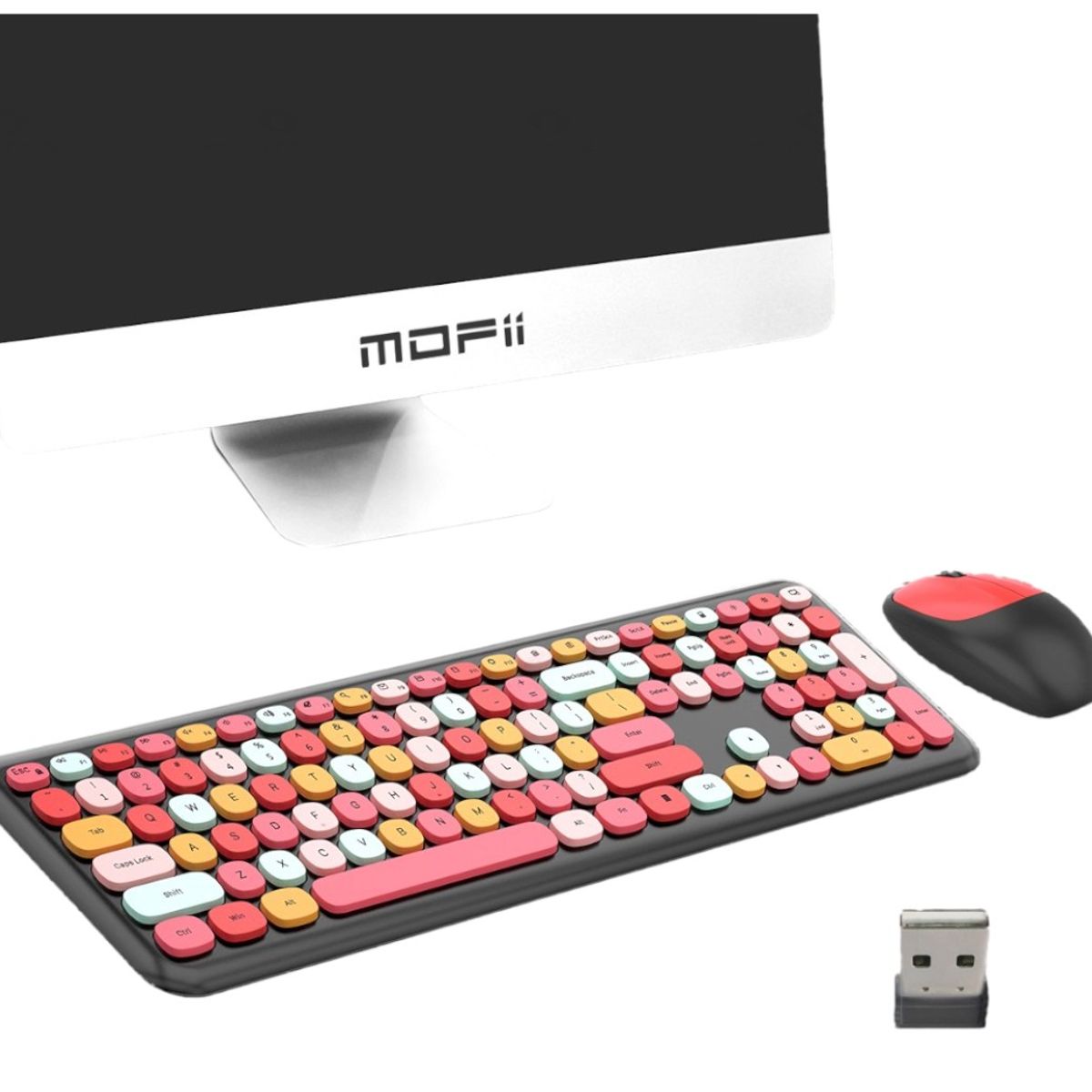 MOFI - Kit teclado y mouse inalámbrico Moffi multicolor