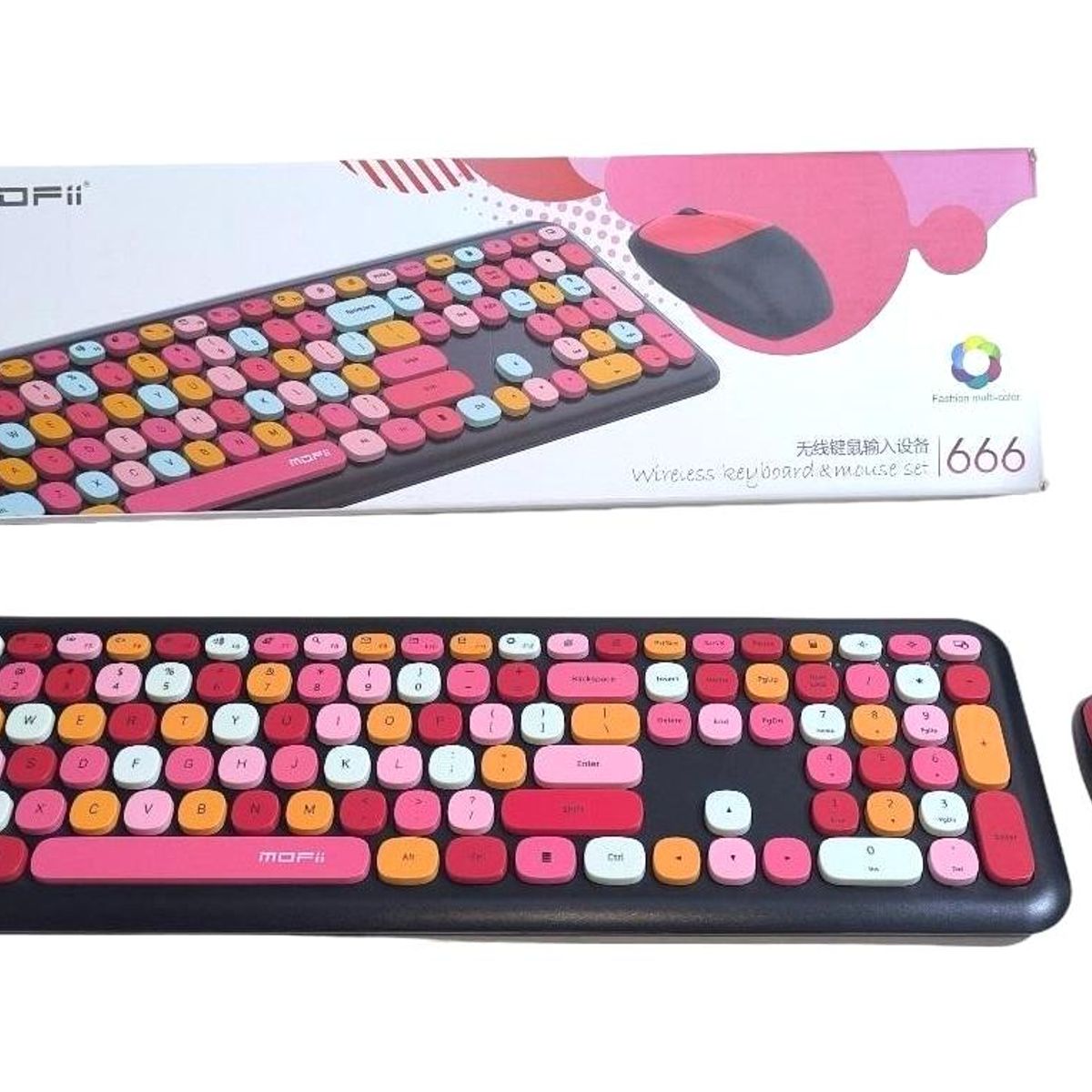 MOFI - Kit teclado y mouse inalámbrico Moffi multicolor
