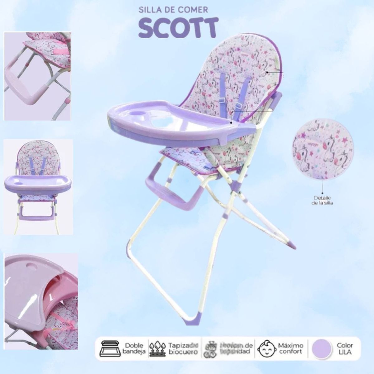 GENERICO - silla de comer scott morado